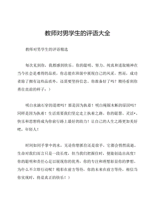 教师对男学生的评语大全.docx