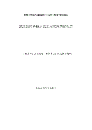 某某工程局有限公司科技示范工程实施情况报告.docx