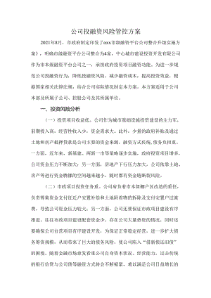公司投融资风险管控方案.docx