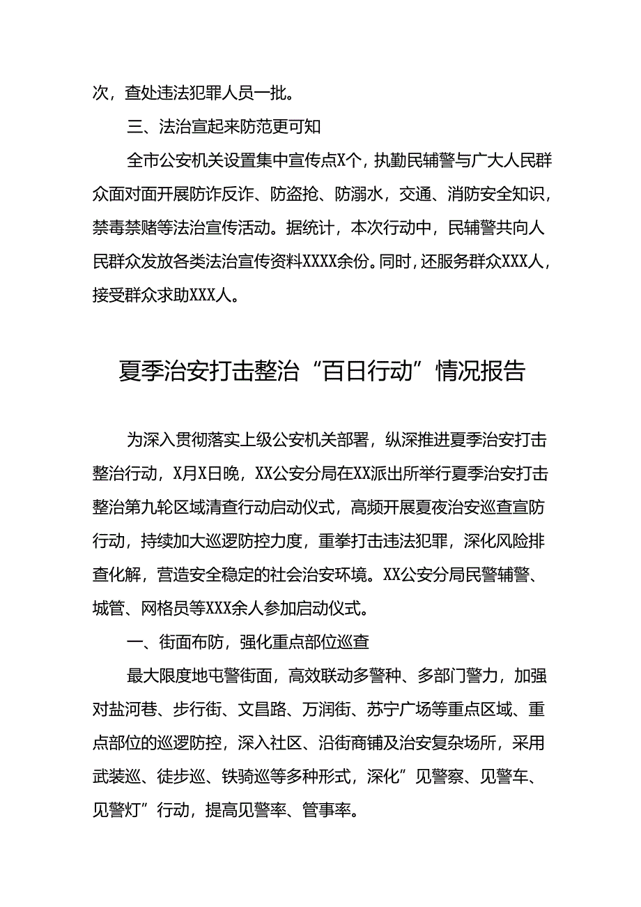 2024年公安夏季治安打击整治行动情况报告精选范文十篇.docx_第2页
