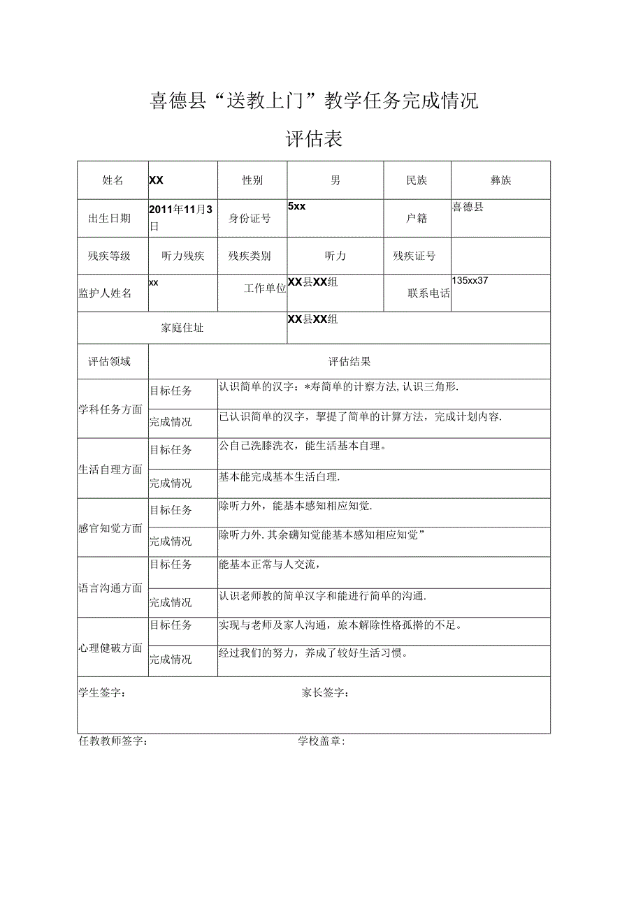 喜德县“送教上门”教学任务完成情况评估表2024.08.docx_第1页