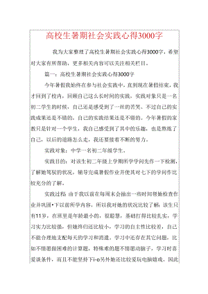 大学生暑期社会实践心得3000字.docx