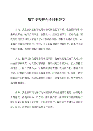员工没去开会检讨书范文.docx