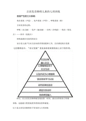 言语发音障碍儿童的七项训练.docx