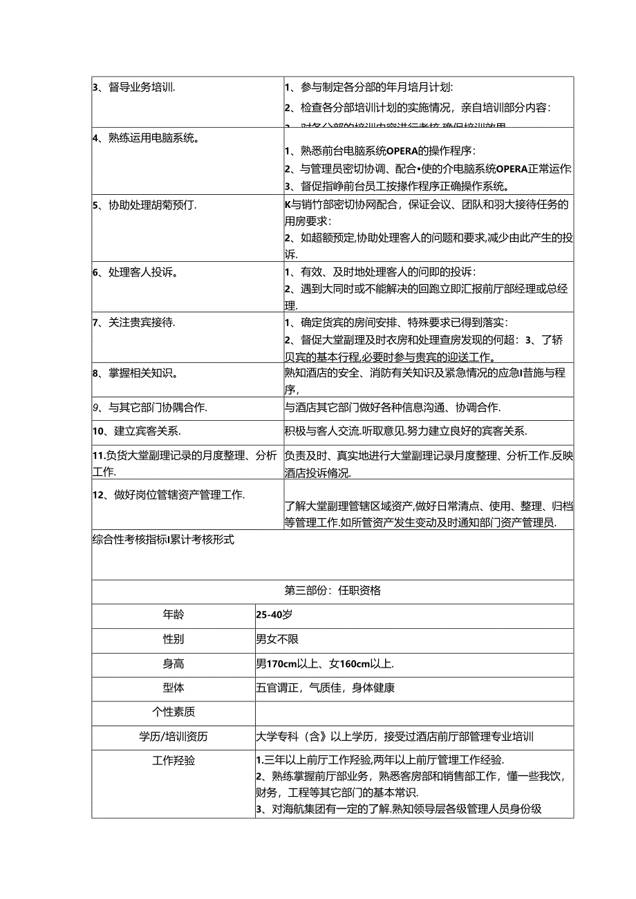 五星级酒店前厅部副经理职位概述工作职责及任职资格.docx_第2页