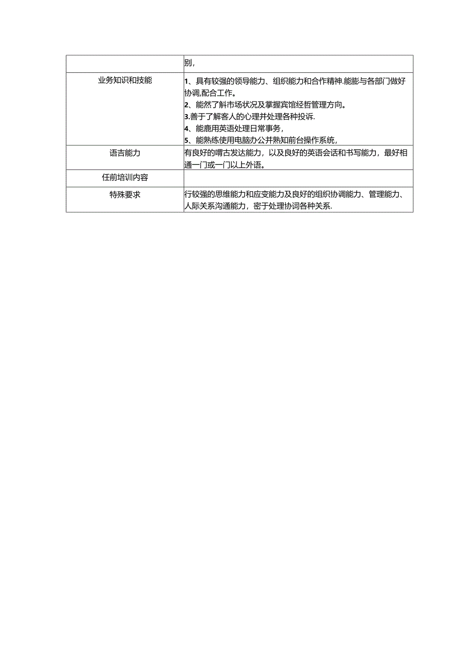 五星级酒店前厅部副经理职位概述工作职责及任职资格.docx_第3页