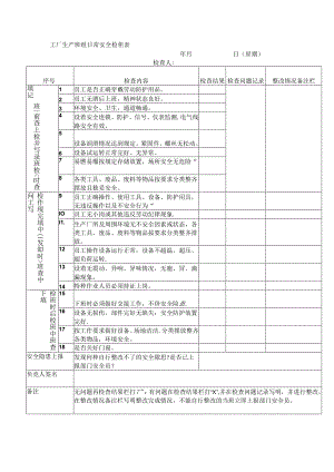 工厂生产班组日常安全检查表.docx