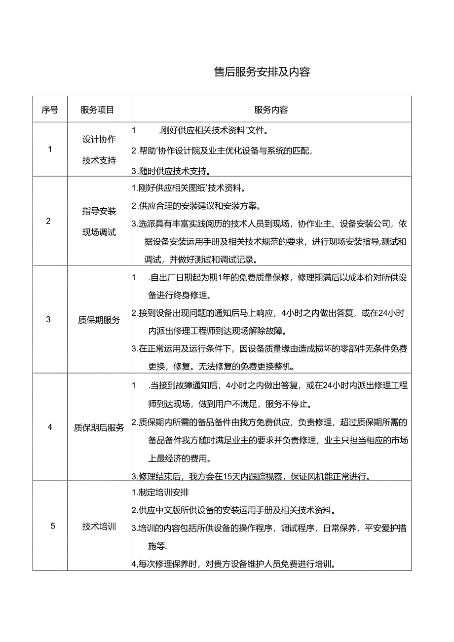 售后服务计划及内容.docx_第1页