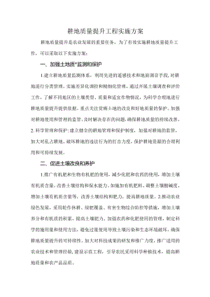 耕地质量提升工程实施方案.docx