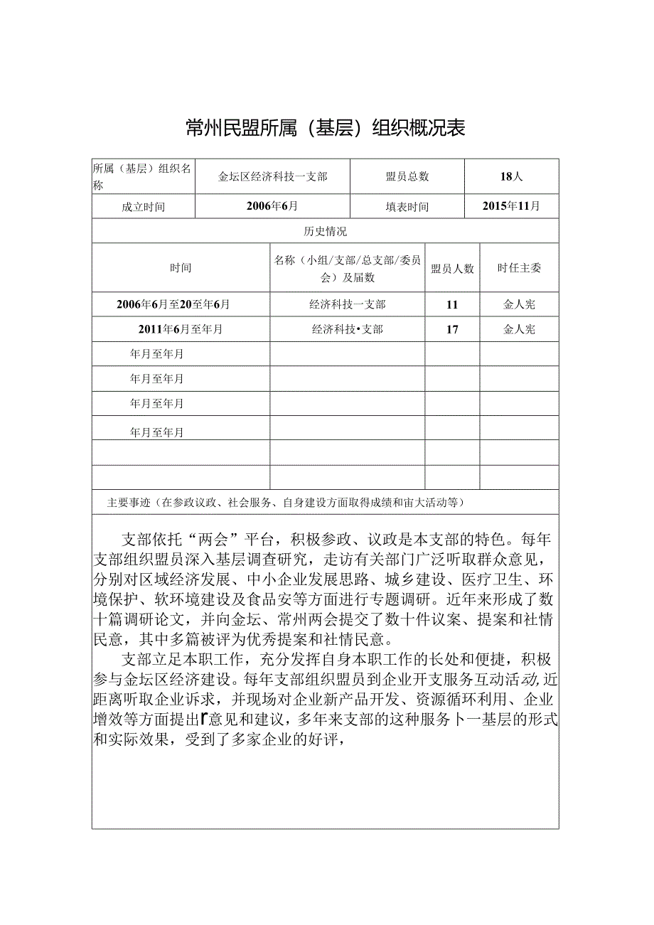 常州民盟基层组织概况表.docx_第1页