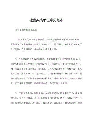 社会实践单位意见范本.docx