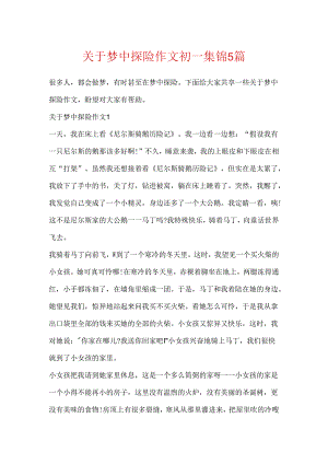 关于梦中探险作文初一集锦5篇.docx