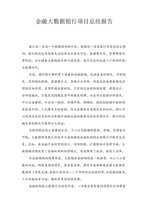 金融大数据银行总结报告.docx