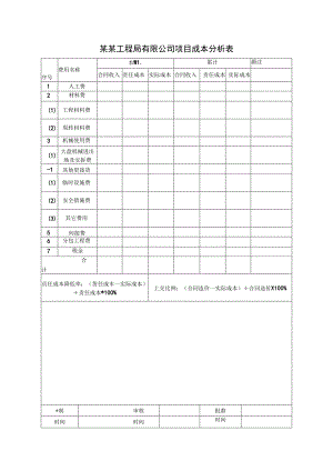 某某工程局有限公司项目成本分析表.docx
