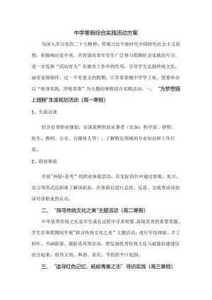 中学寒假综合实践活动方案.docx