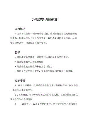 小班教学项目策划.docx