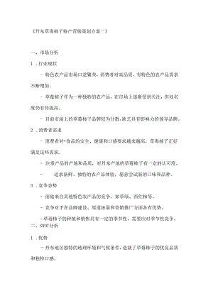 丹东草莓柿子特产营销策划方案2篇.docx