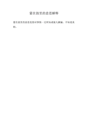 蒙在鼓里的意思解释.docx