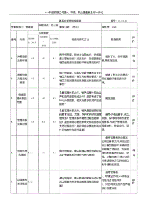 通信科技有限公司质量体系内部审核检查表.docx