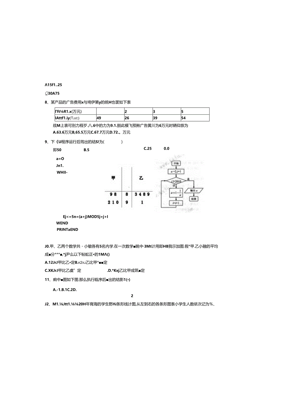 算法与统计练习题.docx_第1页