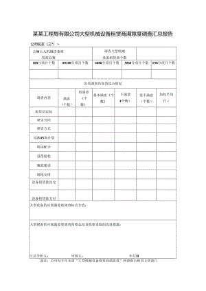 某某工程局有限公司大型机械设备租赁商满意度调查汇总报告.docx