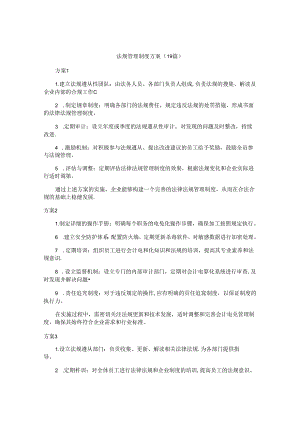 法规管理制度方案（19篇）.docx