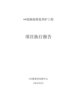路面修复养护工程项目执行报告（最新分享）.docx