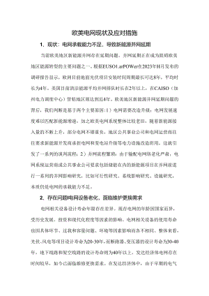 欧美电网现状及应对措施.docx