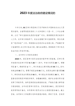 2023年度法治政府建设情况的自查报告.docx