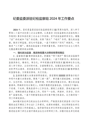纪委监委派驻纪检监察组2024年工作要点.docx