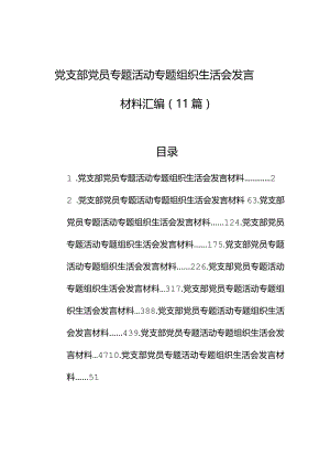 党支部党员主题教育组织生活会发言材料汇编（11篇）.docx