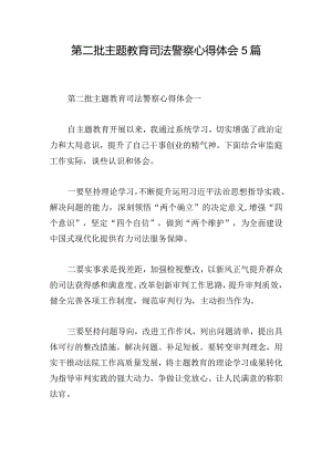 第二批主题教育司法警察心得体会5篇.docx