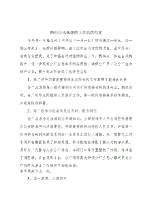 防范台风来袭的工作总结范文.docx