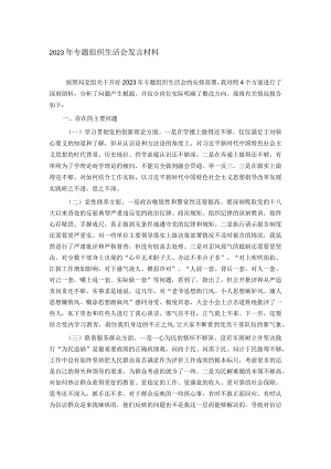 2023年专题组织生活会发言材料.docx