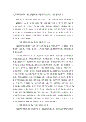 支部书记在第二批主题教育专题组织生活会上的述职报告.docx