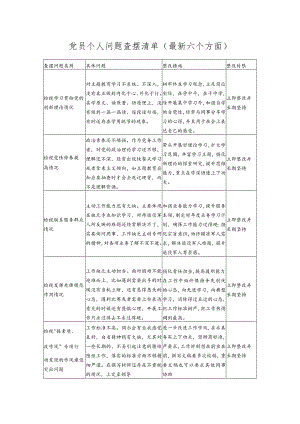 党员个人问题查摆清单（最新六个方面）.docx