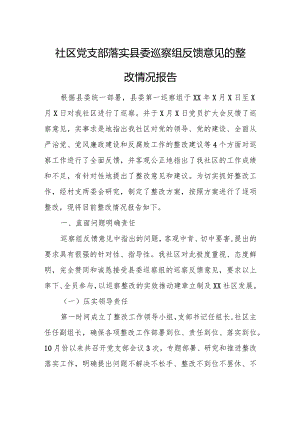 社区党支部落实县委巡察组反馈意见的整改情况报告.docx