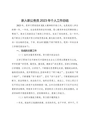 新入职公务员2023年个人工作总结.docx
