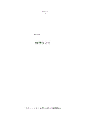 电视编导节目策划案范例.docx