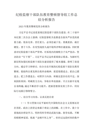 纪检监察干部队伍教育整顿督导组工作总结分析报告.docx