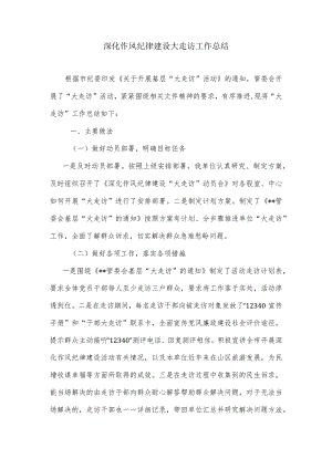 深化作风纪律建设大走访工作总结.docx