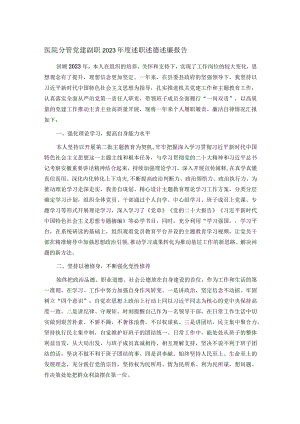 医院分管党建副职2023年度述职述德述廉报告.docx