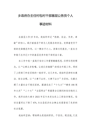 乡政府办主任村包村干部基层公务员个人事迹材料.docx