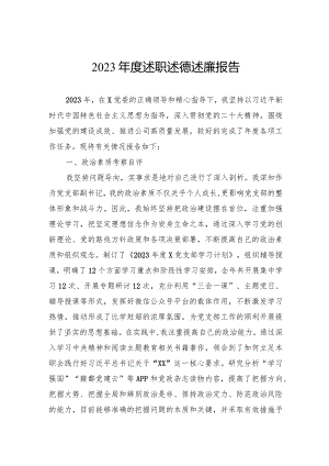 2023年度述职述德述廉报告.docx