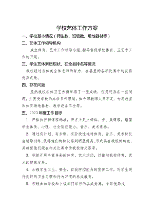 学校艺体工作方案.docx