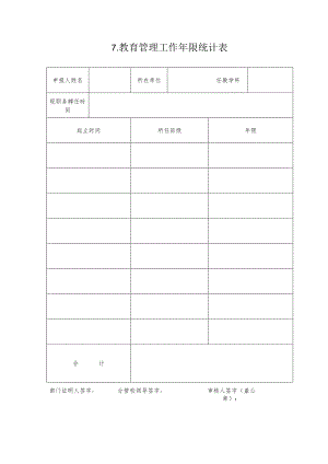 教师职称报送 教育管理工作经历表.docx