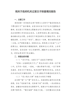 局关于政府机关过紧日子排查情况报告.docx