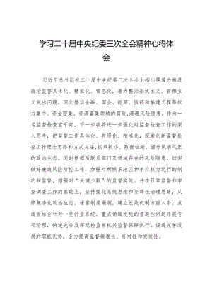 学习二十届中央纪委三次全会精神心得体会交流发言稿二十篇.docx