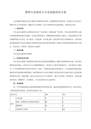 教师专业理论与专业技能培训方案.docx