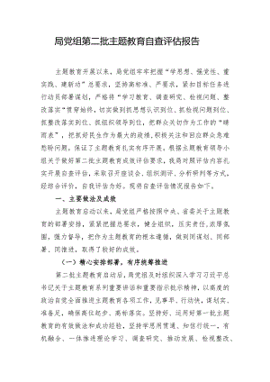 局党组第二批主题教育自查评估报告.docx